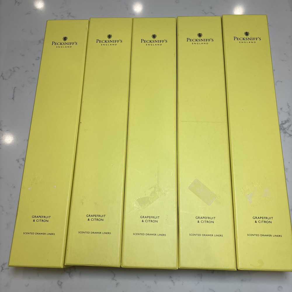Pecksniff's England Scented Drawer Liners Grapefruit Citron Lot of 5 New Sealed